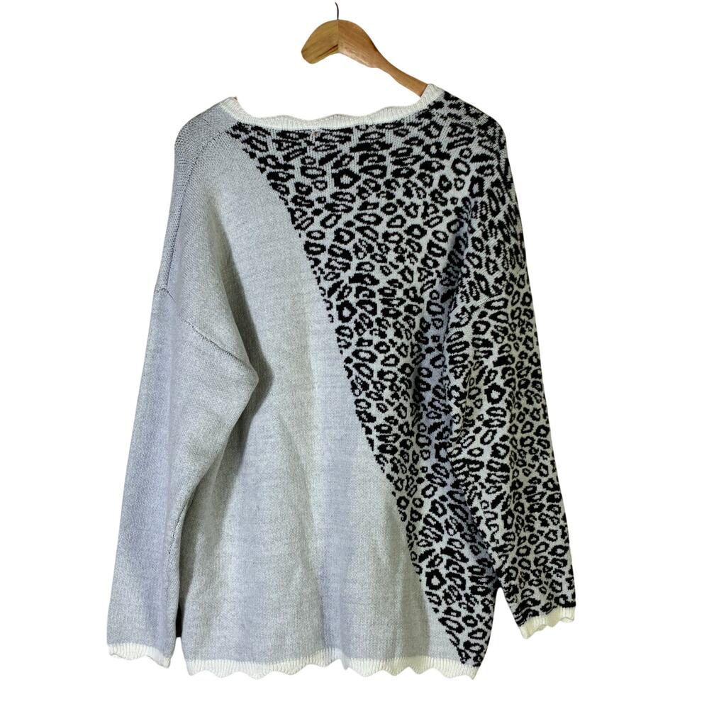 Davi & Dani Leopard Colorblock Knit Sweater Women… - image 5